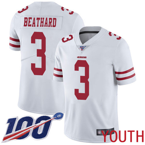 San Francisco 49ers Limited White Youth C. J. Beathard Road NFL Jersey 3 100th Season Vapor Untouchable